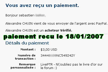3$ ecu de live ptr MERCI