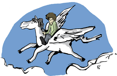 les aventures de Charlie et le cheval blanc volant